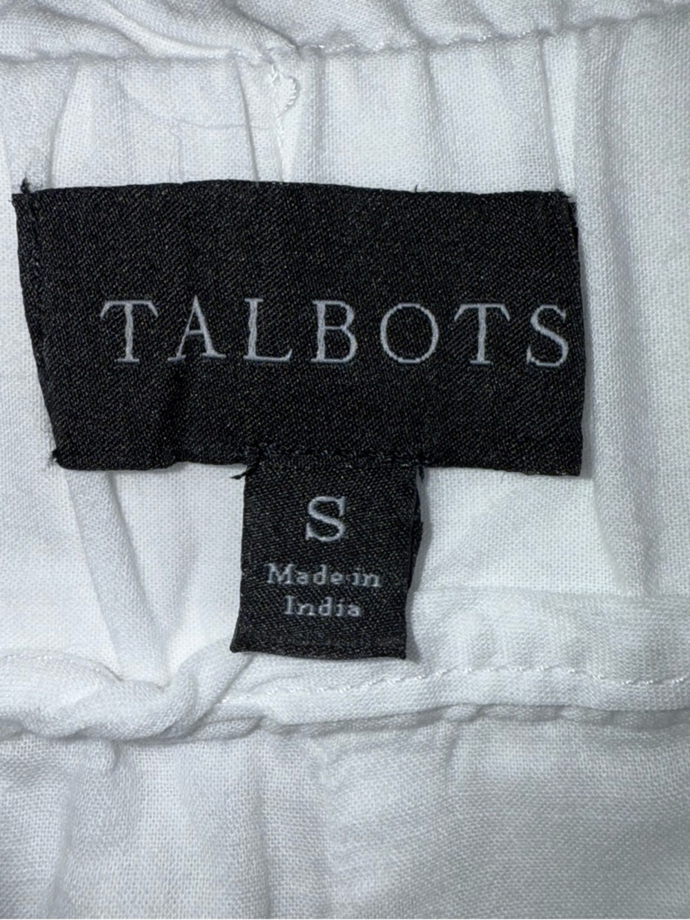 Talbots Small White Eyelet Scalloped Hem Drawstring Shorts Lined Pockets - Picture 4 of 13